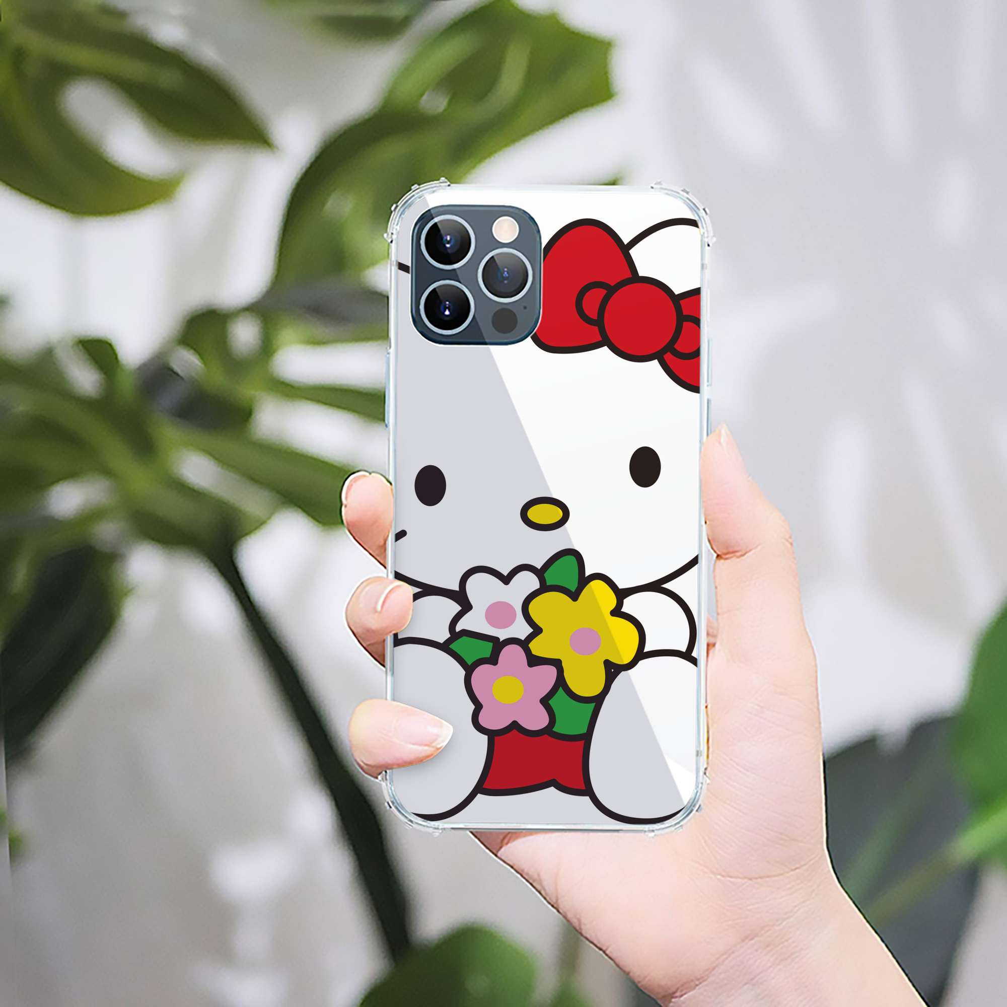（画像用） Hello Kitty ハローキティ 【iPhone 12シリーズ対応】透明スマホケース（クリアソフトケース）